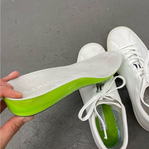 Rothy’s The Lace Up Sneaker in Bright White Size 8.5 - Picture 11 of 16